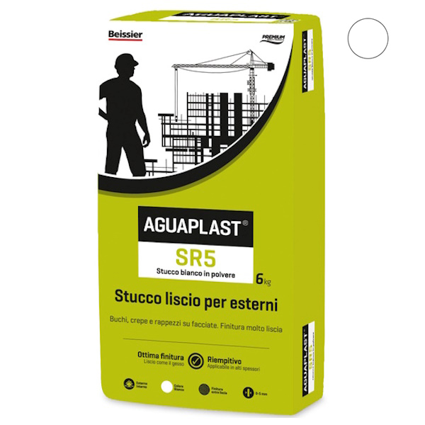 Aguaplast SR5 Stucco in Polvere Liscio Bianco KG 6 - AGUAPLAST